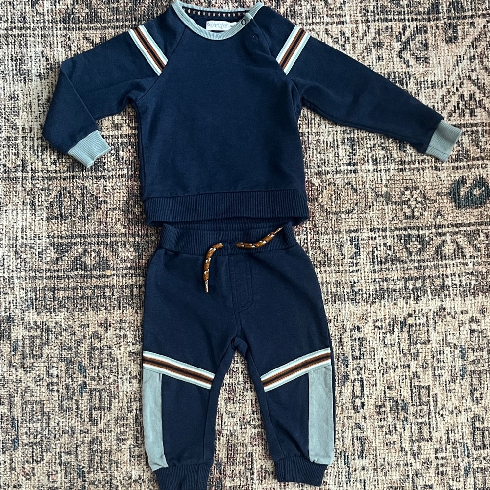 Dirkje Navy Striped Sweatshirt & Jogger Set - Kids